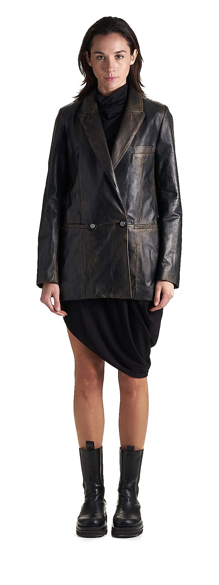 DANIELE BASTA LEATHER AND SILVER JACKET 